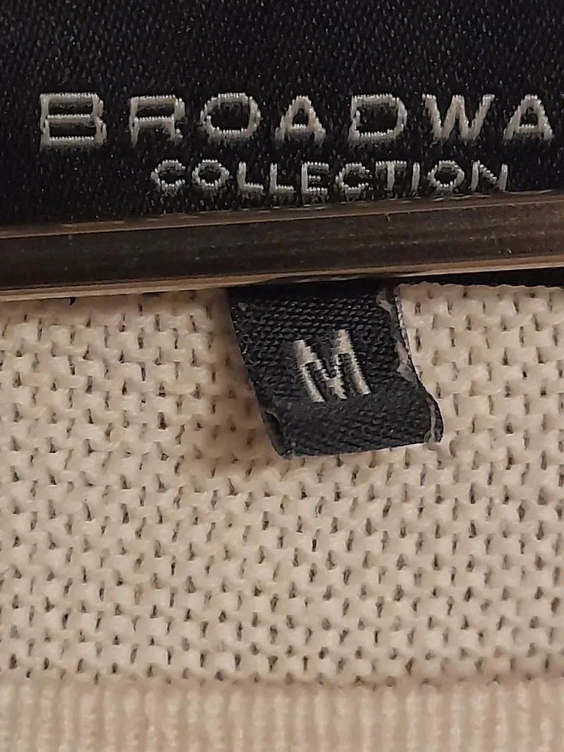 Broadway Collection Damen Pullover Weiß Gr. M Taschen Langarm Casual 5