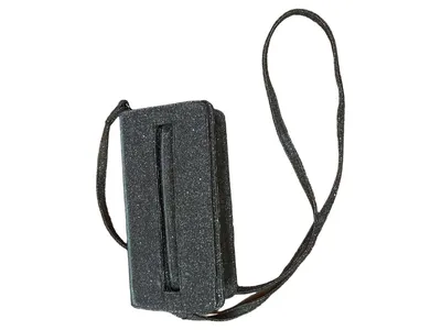 UNICA Clutch Abendtasche Damen Schwarz Glamourös Glitzer Klein 13cm