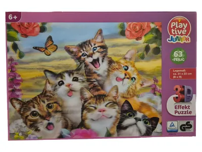 Playtive Junior 3D Puzzle Katze 63 Teile Effekt Spielzeug Kinder ab 6 J.