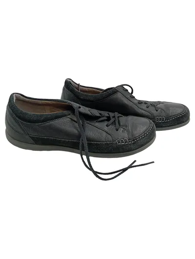 Ecco Damen Schnürschuhe Gr. 40 Schwarz Casual Leder Schuhe