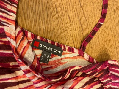 Street One Bluse Damen Viskose Gestreift Rosa 3/4 Arm Rüschen Gr. 34
