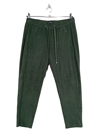 GERRY WEBER Damen Jogginghose Gr. 40 Grün Velours Optik Casual