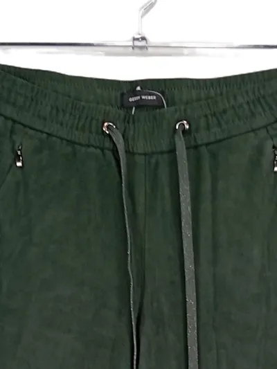 GERRY WEBER Damen Jogginghose Gr. 40 Grün Velours Optik Casual