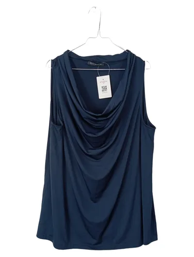 Betty Barclay Damen Top Elegant Blau Gr. 46 Business Raffungen Ärmellos