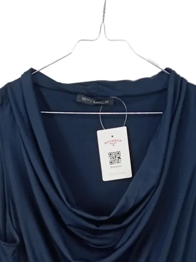 Betty Barclay Damen Top Elegant Blau Gr. 46 Business Raffungen Ärmellos