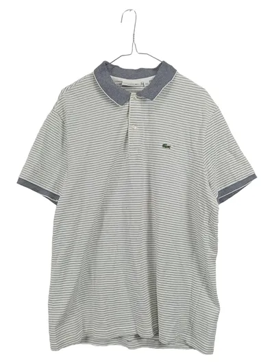 Lacoste Herren Poloshirt Gr. XL gestreift weiß blau Regular Fit