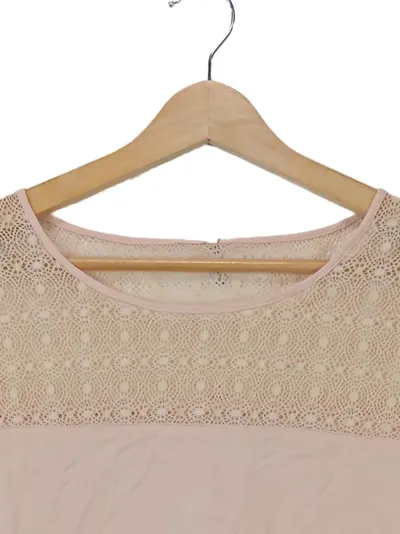 Soyaconcept Damen Bluse Rosa Spitze Gr. 38/M Viskose Sommer Shirt