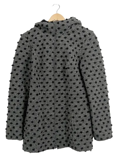 bellanatur Damen Strickjacke Gr. 40/L Grau Modern mit Punkten