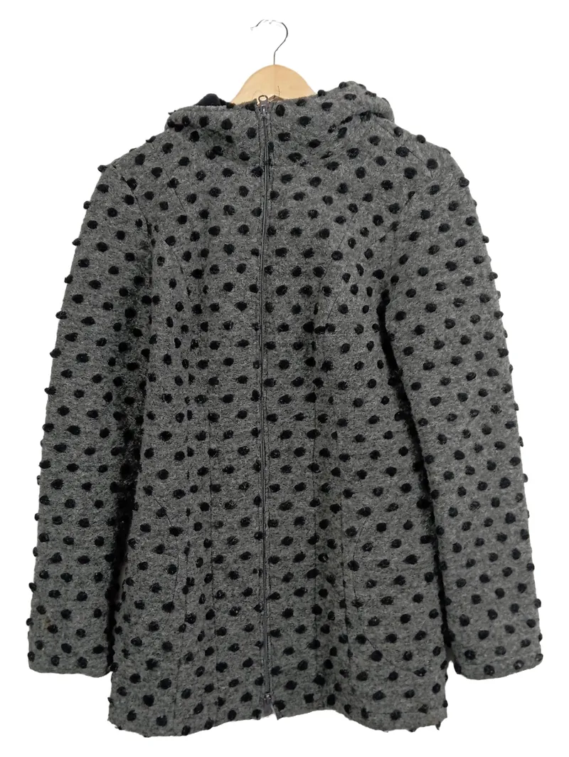 bellanatur Damen Strickjacke Gr. 40/L Grau Modern mit Punkten 1