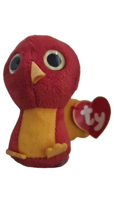 Ty Beanie Boos Plüschtier Vogel Rot Gelb Kuscheltier Klein 10 cm