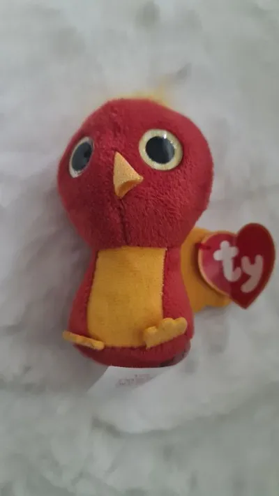 Ty Beanie Boos Plüschtier Vogel Rot Gelb Kuscheltier Klein 10 cm