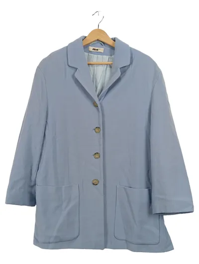 FLICK Damen Blazer Jacke Gr. 40 Hellblau Wolle Business Vintage