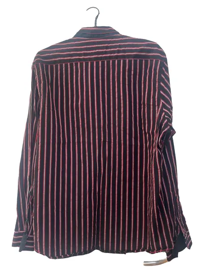 Emilio Adani Herren Freizeithemd gestreift Schwarz Gr. 42 Casual Langarm