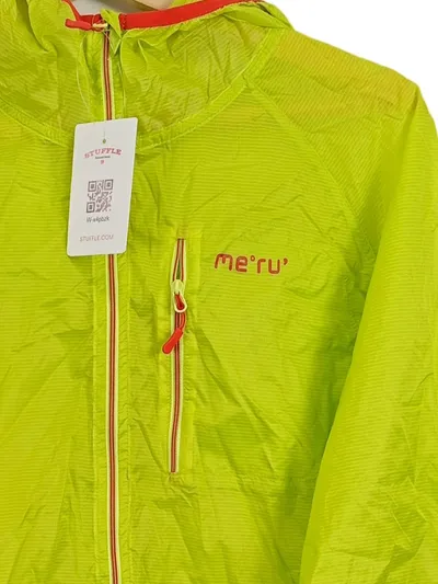 Meru Herren Windjacke Windbreaker Gr. XL Neongrün Kapuze Outdoor