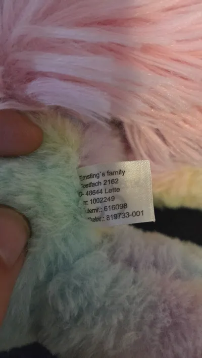 Ernsting's family Plüschtier Einhorn Regenbogen Pastell Glitzer 34cm