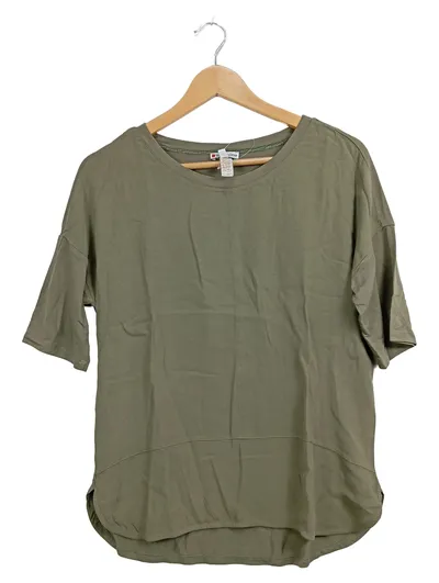 Street One Damen T-Shirt Gr. 38/M Oliv Casual Viskose