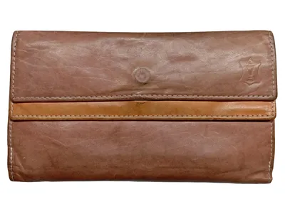 Damen Leder Geldbörse Braun Vintage Portemonnaie Brieftasche