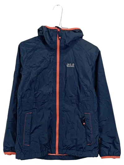 Jack Wolfskin Kinder Regenjacke Outdoorjacke Gr. 152 Blau Kapuze