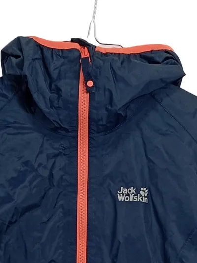 Jack Wolfskin Kinder Regenjacke Outdoorjacke Gr. 152 Blau Kapuze