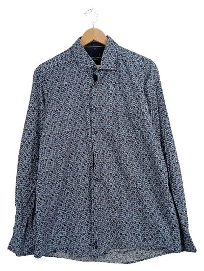 Casa Moda Herren Hemd Langarm Business Blau Grafisch Gr. 40/L