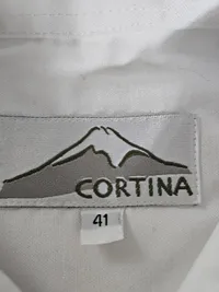Cortina Herren Trachtenhemd Weiß Gr. 41 Stickerei Eichenlaub Langarm 4
