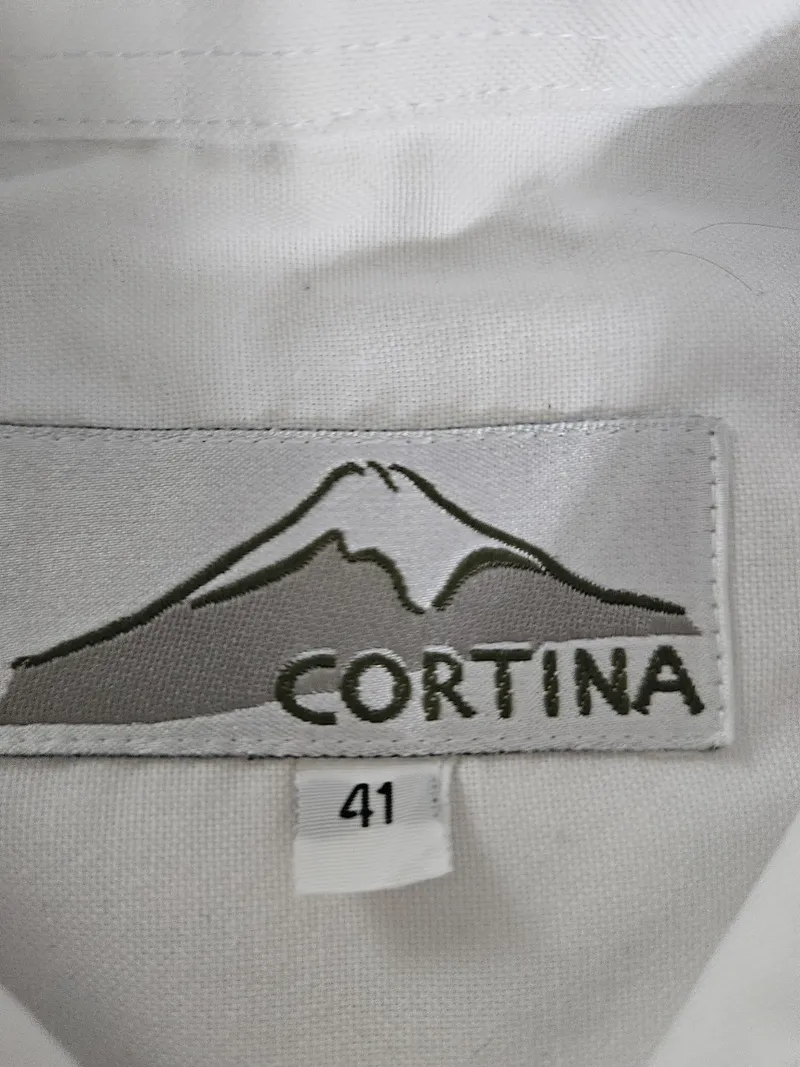 Cortina Herren Trachtenhemd Weiß Gr. 41 Stickerei Eichenlaub Langarm 4