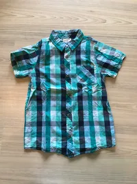 ERNSTING'S FAMILY Kinder Freizeithemd Gr. 128 kariert Kurzarm Mehrfarbig Casual 3