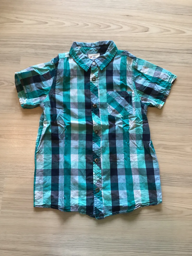 ERNSTING'S FAMILY Kinder Freizeithemd Gr. 128 kariert Kurzarm Mehrfarbig Casual 3