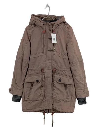 Khujo Damen Parka Baumwolle Braun Gr. 38 M Kapuze Alltag