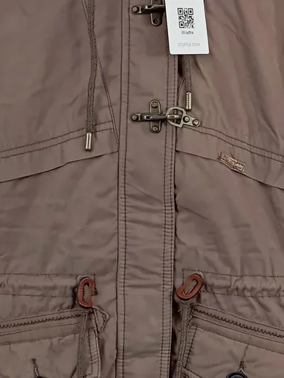 Khujo Damen Parka Baumwolle Braun Gr. 38 M Kapuze Alltag