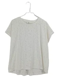 9th Avenue Damen T-Shirt Gr. L Weiß Lochmuster Lochstickerei Casual 1