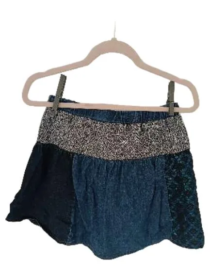 Desigual Jeansrock Mädchen Gr. 158/164 Patchwork Herz Applikation Blau 2
