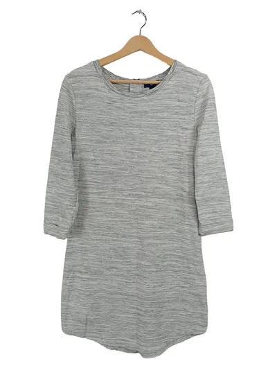 Gap Damen Freizeitkleid Gr. S/36 Grau Meliert 3/4 Arm Casual