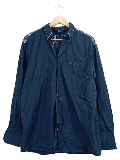 Babista Herren Freizeithemd Gr. 42 Blau Casual Baumwolle Langarm