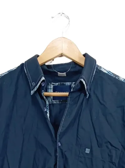 Babista Herren Freizeithemd Gr. 42 Blau Casual Baumwolle Langarm