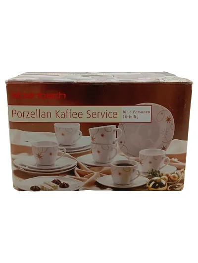Steinbach Porzellan Kaffeeservice 18tlg 6 Pers. Weiß Sterne Weihnachten