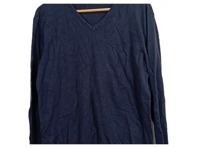 SMOG Herren Pullover V-Ausschnitt Langarm Gr. M Blau Casual