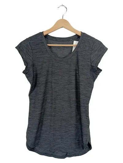 Reebok Damen Sport Shirt Gr. XS Grau Meliert Kurzarm Fitness Top