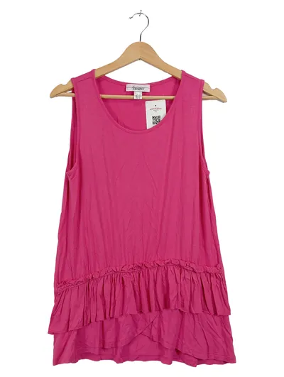 Linea Tesini Damen Top mit Rüschen Pink Gr. 40 Ärmellos Feminin