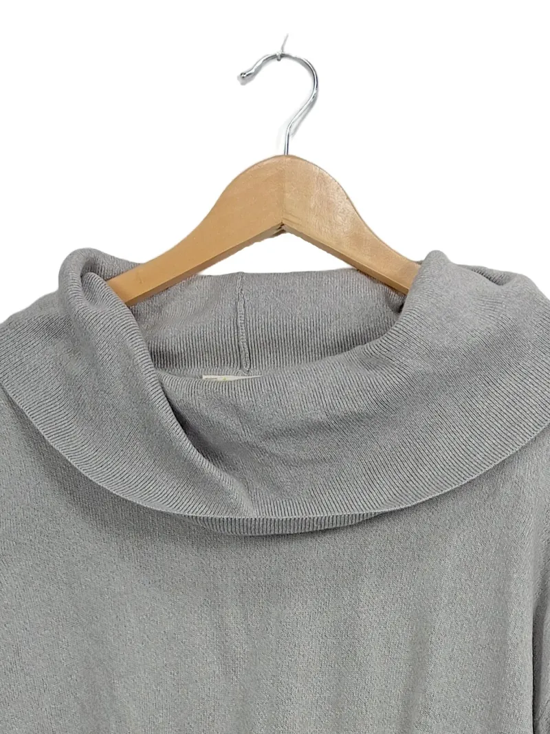 Alessa W. Damen Pullover Rollkragen Grau Gr. 42/XL Baumwolle 3