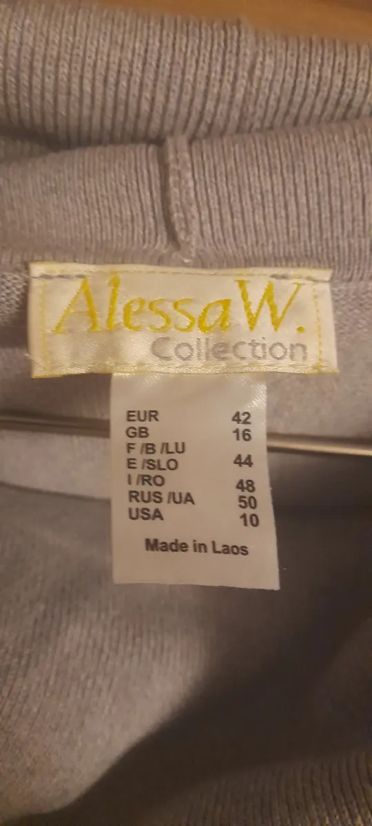Alessa W. Damen Pullover Rollkragen Grau Gr. 42/XL Baumwolle 4