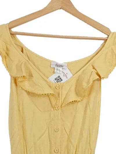 Linea Tesini Damen Jumpsuit Gr. 40 Gelb Rüschen Overall Sommer