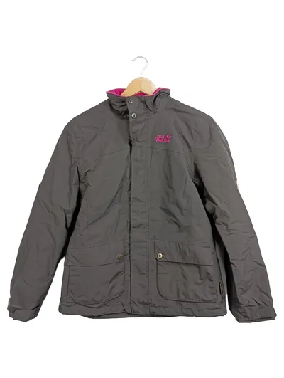 Jack Wolfskin Kinder Outdoorjacke Mädchen Gr. 140 Grau Polyester