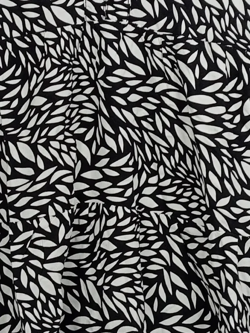 EIGHT2NINE Damen Bluse Tunika Blättermuster Gr. L Schwarz Weiß Viskose 3