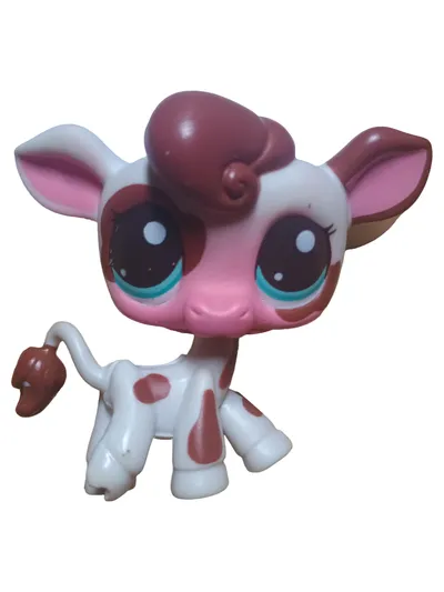 Hasbro Littlest Pet Shop LPS Kuh Figur Spielzeug Tier Sammelfigur Mehrfarbig