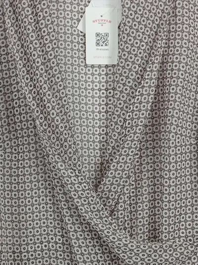 Alba Moda Damen Bluse Gr. 44 Grau Wickeloptik Langarm Elegant