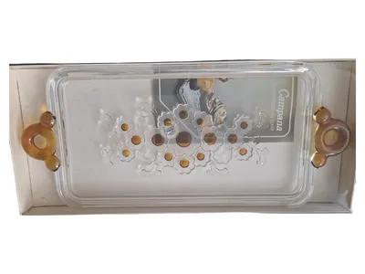 Walther Glas Campana Servierteller 18cm Vintage Gelb Blumen Festlich