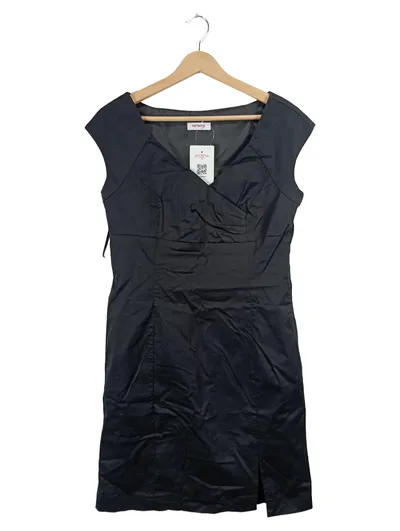 ORSAY Damen Businesskleid Schwarz Gr. 38 Etuikleid Elegant Baumwolle