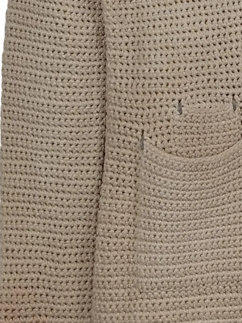 CUSTOMER LOVERS Damen Strickjacke Gr. 40/L Beige Baumwolle Häkel-Optik 3