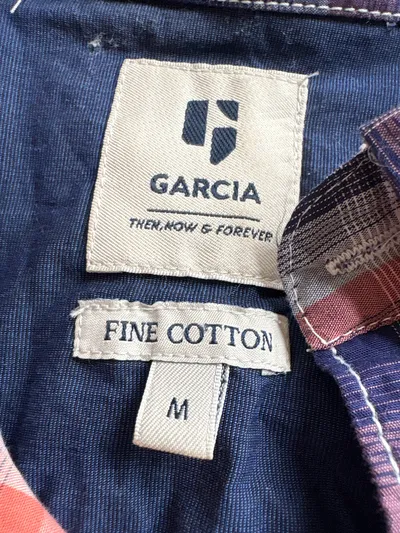 Garcia Herren Freizeithemd Kariert Gr. M Baumwolle Blau Rot Casual